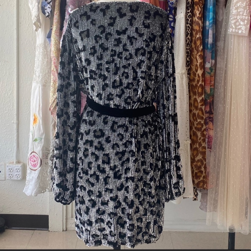 Retrofete Gabriel sequin Robe-Leopard - Picture 4 of 4